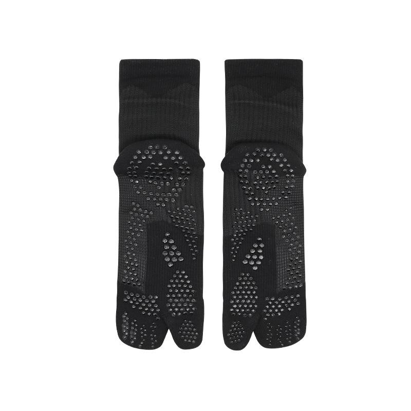

Summer Towel Bottom Split-Toe Gel Dot Non-Slip Running Socks - Mid-Calf Shock Absorption Wear-Resistant Sports Socks. L (38-44)
