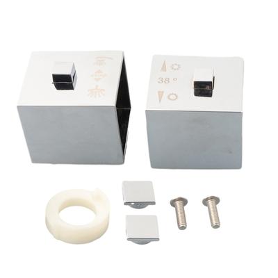 1 Pair Square Shower Temperature Control Handle Knob Chrome Thermostatic Handle
