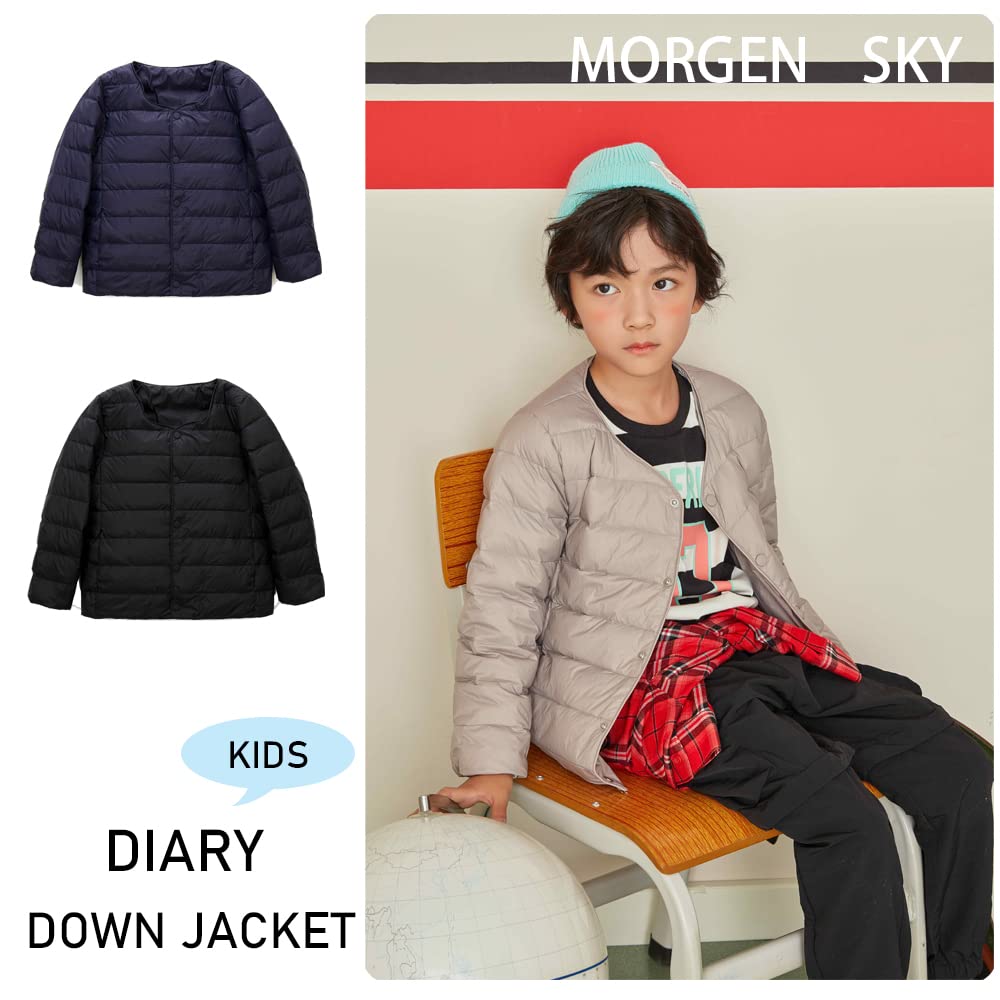 MORGEN SKY Kamizelka puchowa Jednolita Zapinana na guziki Ultralekka Luźna Ciepła Odzież wierzchnia dla Chłopców Dostępna we Wszystkich Kolorach i Rozmiarze 8185 Płaszcz, Bielizna, Cienka,