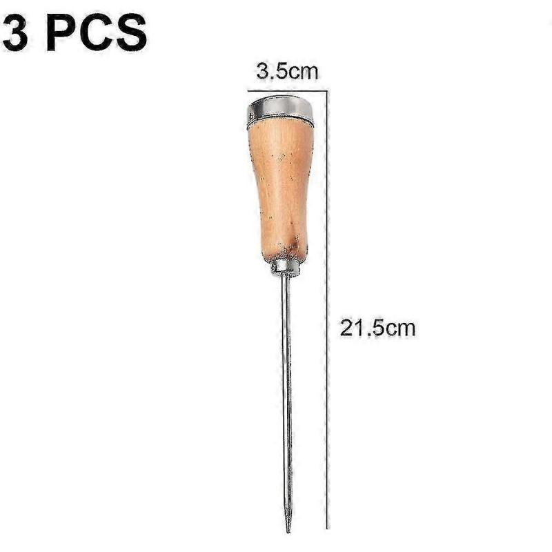 Stainless Steel Ice Pick With Safety Wooden Handle For Kitchen, Bar (Ruipei)