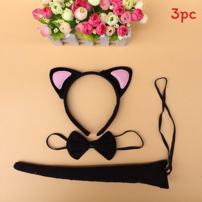 Halloween Animal Tiger Headpiece With Red Horns Demon Headband Cosplay For