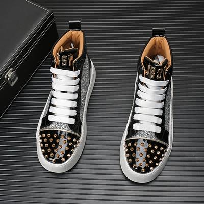 Mode High-Top Nietenschuhe Herren neue Mode kurze Stiefel alle Freizeitschuhe High-Top Skateboard-Schuhe