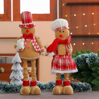 Christmas Retractable Biscuit Doll Christmas Couple Doll Pose for A Gift