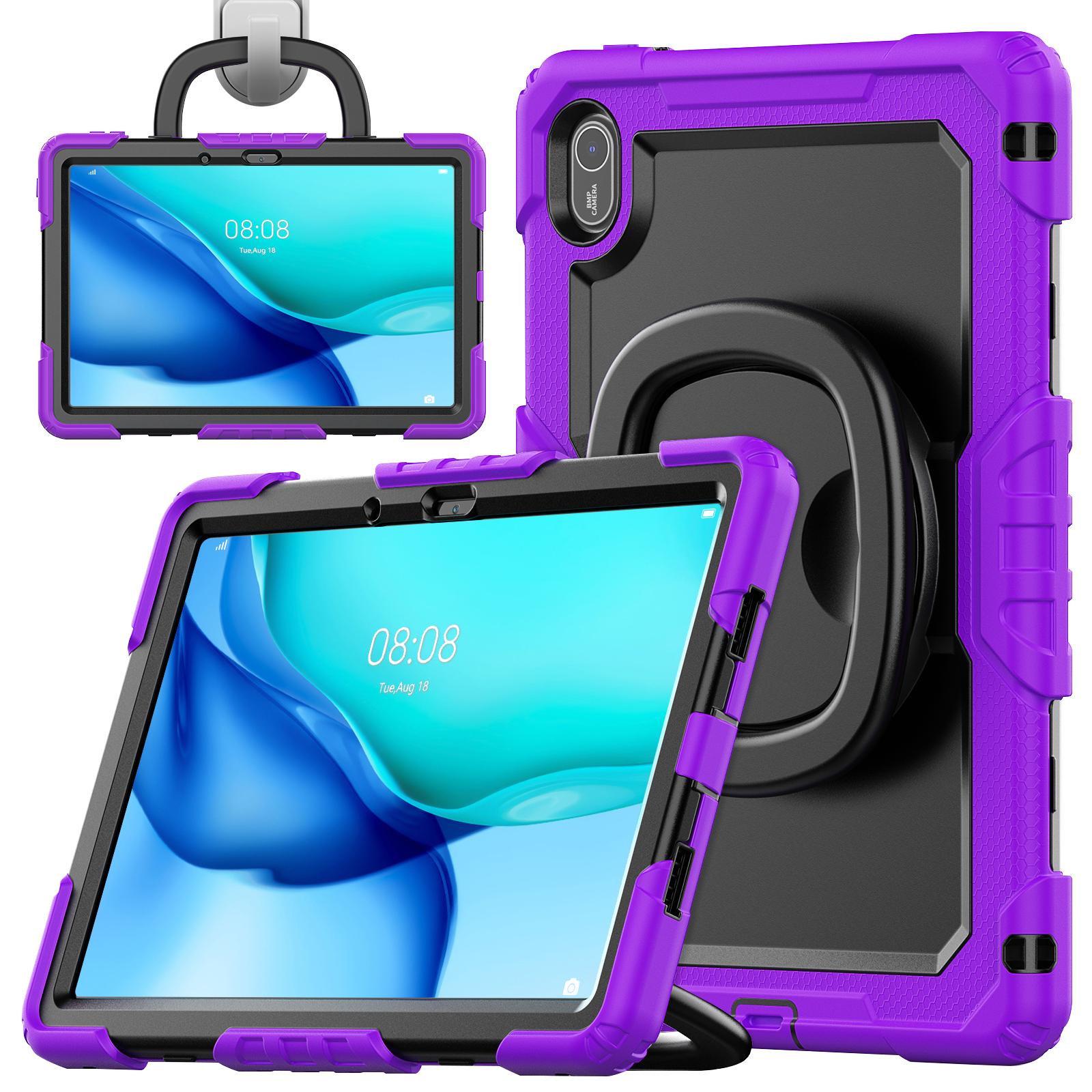 

For Huawei MatePad SE 11 Case Ring Kickstand PC+Silicone Shockproof Tablet Cover Purple