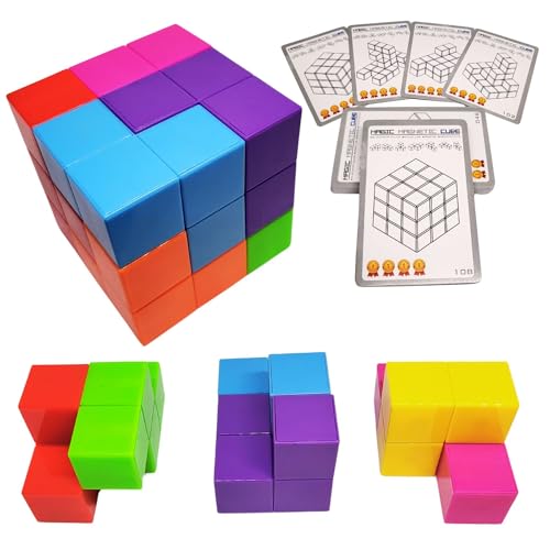 (XINBIDA) MAGCUBE Magnetic Blocks Tetris Educational Toy 3D Puzzle (Set of 2)