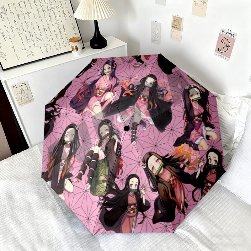Japanese-style cartoon Demon Slayer Kamado Tanjiro & Kamado Nezuko umbrella including home travel and outdoor activities Multi functional umbrella 24