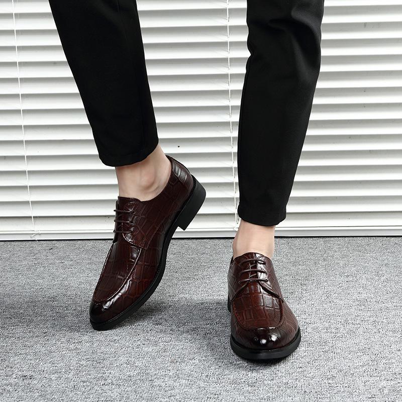 Модные мужские оксфорды кожаные туфли красивые удобные мужские деловые нежные свадебные — фото 5