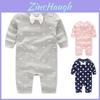 Baby Long Sleeve Cotton Romper With Bow For Toddler Crawling And Play