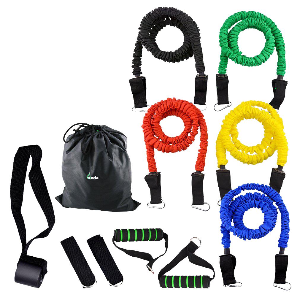 11pcs/set Latex Tension Rope Combined Chest Expenders Body Building Apparatus Fitness Crossfit Equipment colorful #1