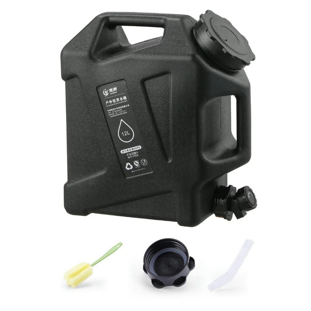12L Outdoor Water Bucket Large-Capacity Portable Camping Water Bag Container with Faucet Driving Water Tank for Picnic Hiking