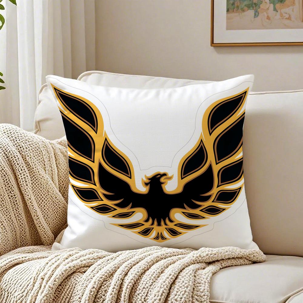 Golden American Car P-Pontiaces Cushion Cover Linen Pillowcase Soft For Sofa Bed Home Room Decor