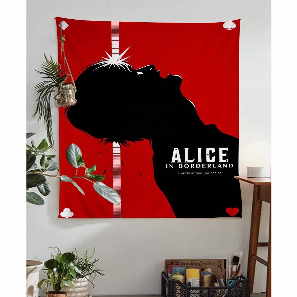 Heißes TV Alice In Borderland Bedruckter Großer Wandteppich Kunst Science-Fiction Zimmer Heimdekoration Dekor Decke