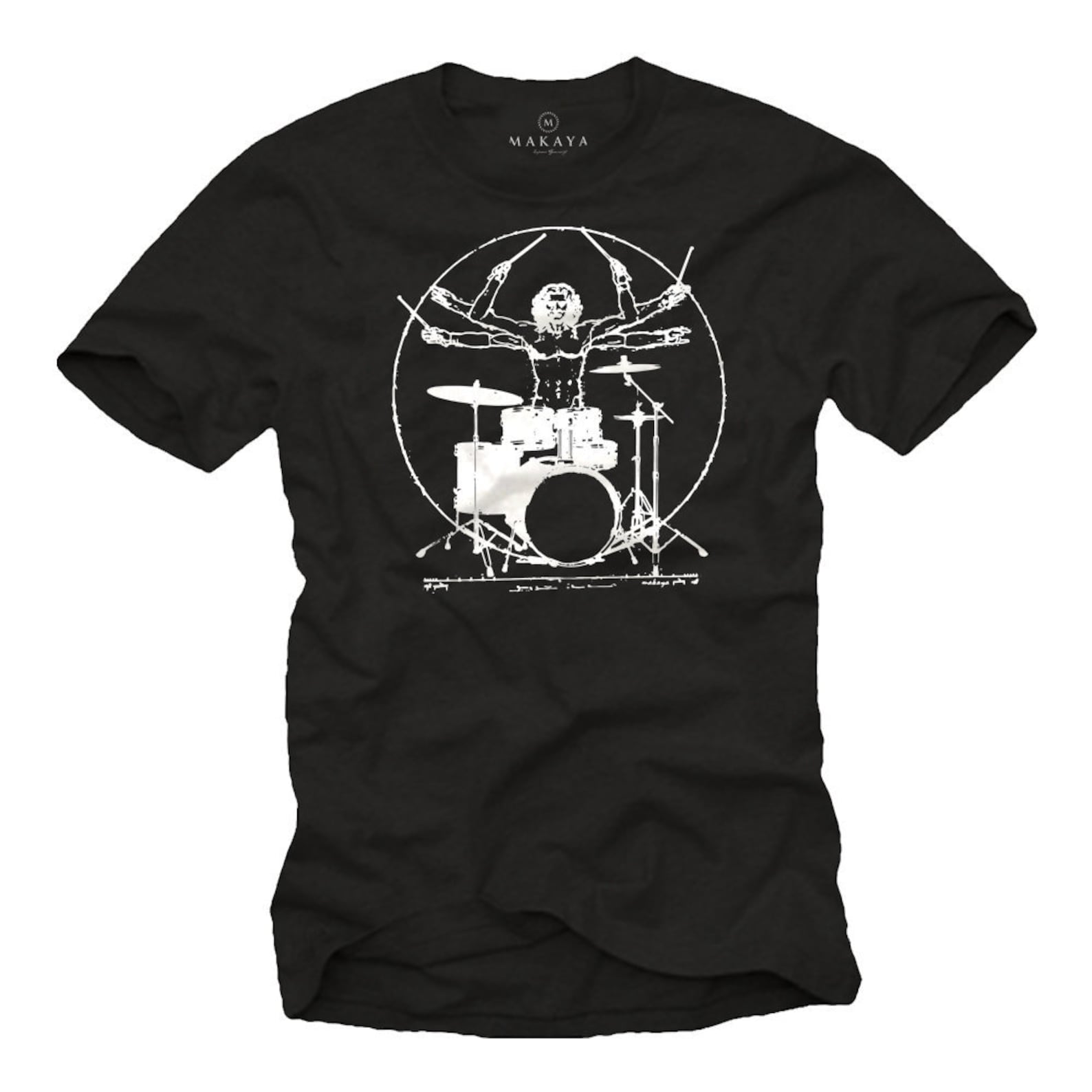 Makaya Mens Vintage T-Shirt - Rock Band Music Tee - Drummer Gifts for Men Black S-XXXXXL XXXXL