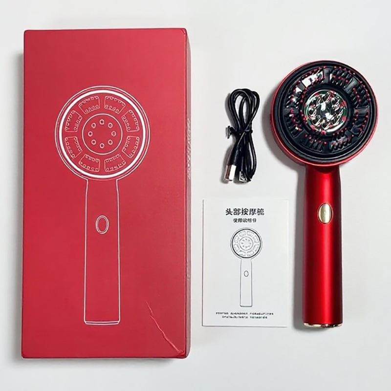 

Electric Vibration Massage Comb Red Light Therapy Hair Growth Massage Scalp Brush Anti Hair Loss Liquid Oil Applicator Hair Care красный