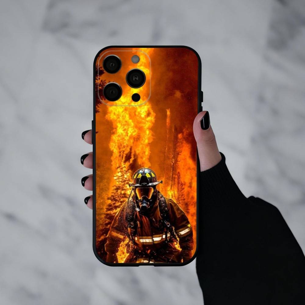 Fire Disaster Firefighter   Phone Case For iPhone 17pro, 16,15,14,13,12,11 X XR Plus,Others Soft Black Cover