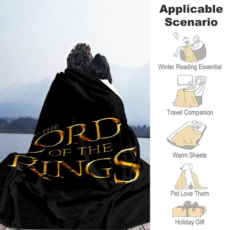 1pc Lord of the Rings Cartoon Blanket,Portable Throw for Travel & Camping, All Season Cozy Blanket,Ideal Gift