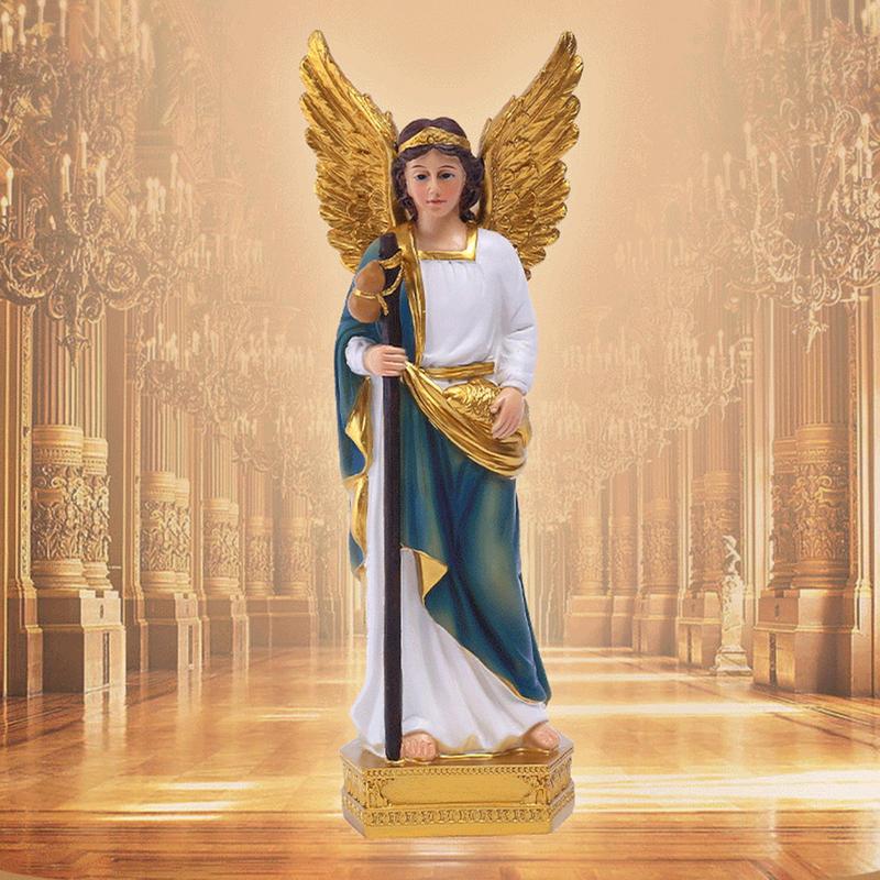 Angel Table Decor Resin Archangel Saint Raphael Statue Festival Supply Christmas Figurine Home Decoration Church Gifts