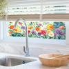Watercolor Flower Butterfly Window Stickers Self Adhesive Glass Decals for Balcony Home Decor