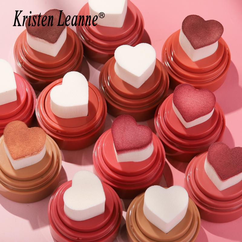 6 Farben Love Air Cushion Liquid Blush Face Lip Universal Natural Nude Matte Velvet Blush Makeup Geschenk für Frauen
