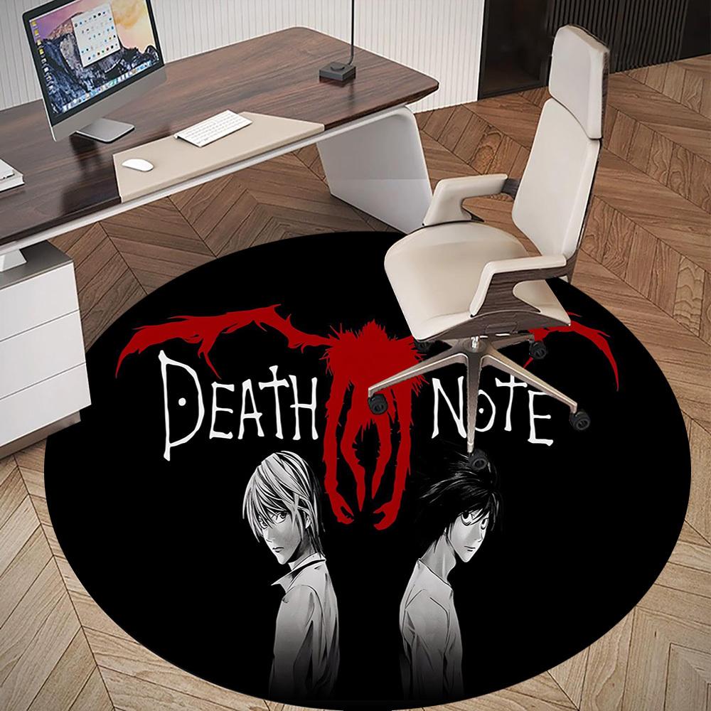 1ks Death Note, Light Yagami Kulatá podložka pod židli Koberec - Protiskluzová podložka na podlahu do kanceláře, ložnice, Ideální domácí dekorace Vánoční dárek p0811470