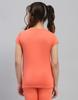 MONTE CARLO Girls Orange Printed Round Neck Half Sleeve Top