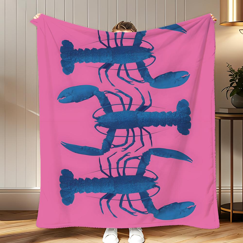 Popular Art Theme Colorful Fish Throw Soft Coral Fleece Blanket 310gsm Fluffy Warm Throw for Sofa Bed Couch Bedroom Decor