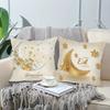 Golden Eid Mubarak Moon Cushion Covers Square Elegant Printed Zipper Closure Pillow Core Living Room Chair Sofa Bedroom Decora