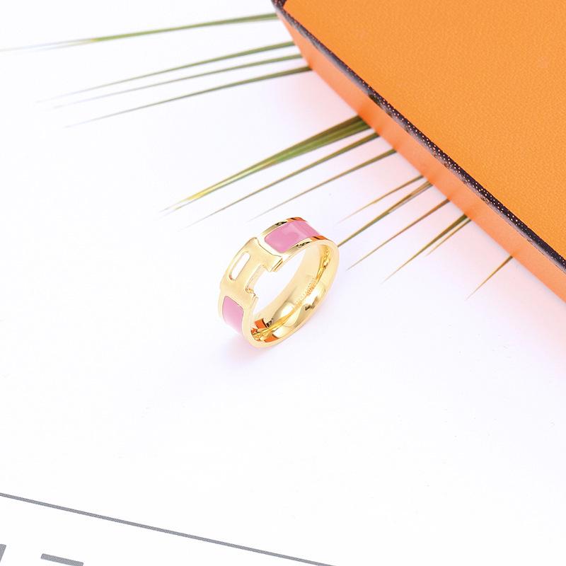 Řemeslný prsten s písmenem H, prsten, který nebledne, dámský smaltovaný prsten pro pár, módní všestranný písmenový šperk 2025