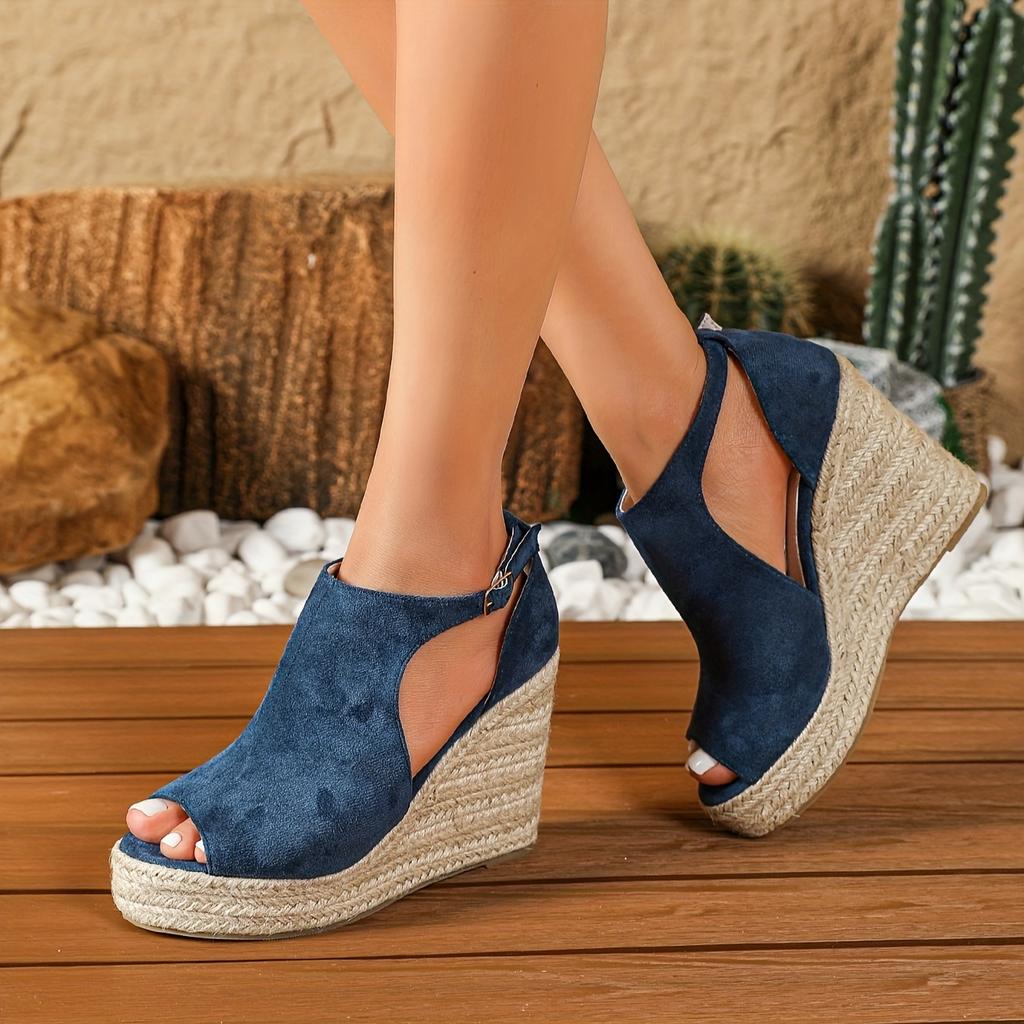 Ladies Elegant Open-toed Thick-soled Wedge Sandals