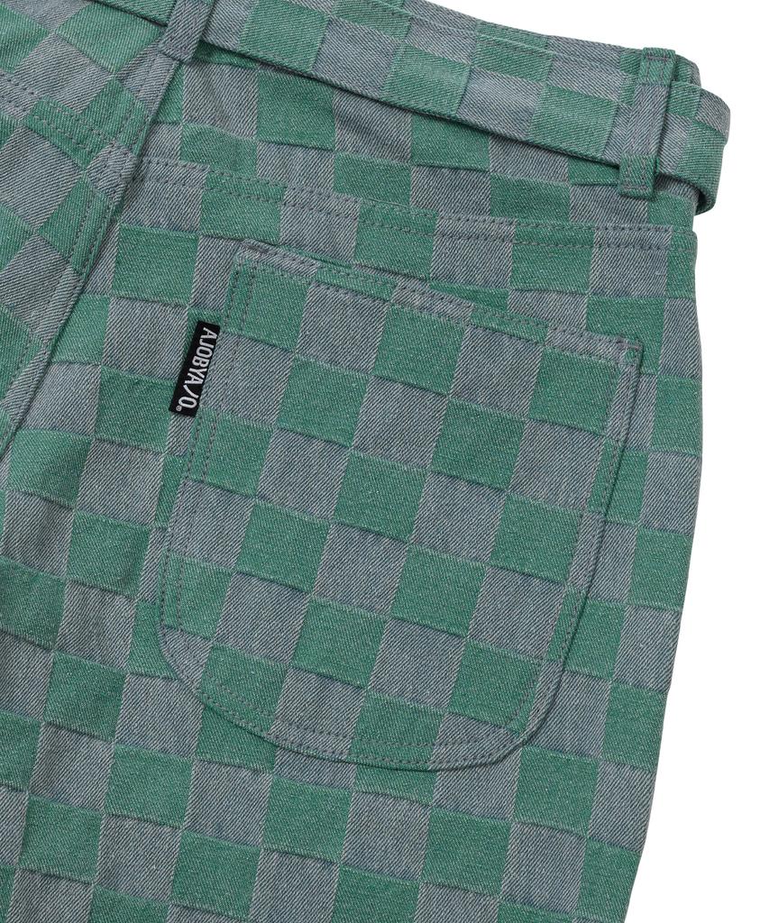 AJOBYAJO Checkerboard Denim Pants [Mint]