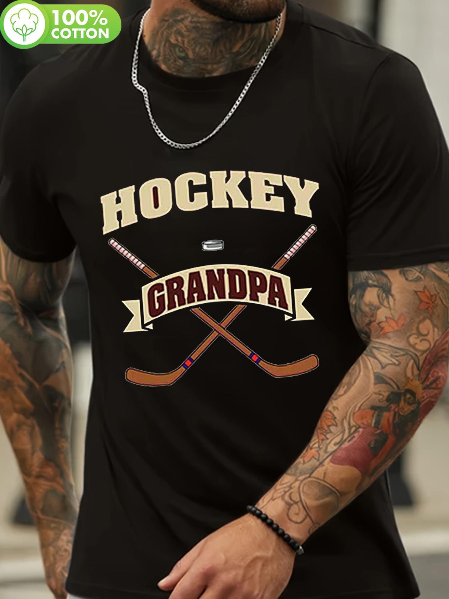 Hockey Grandpa Graphic Tshirt - Funny Short Sleeve Crew N... XXXL