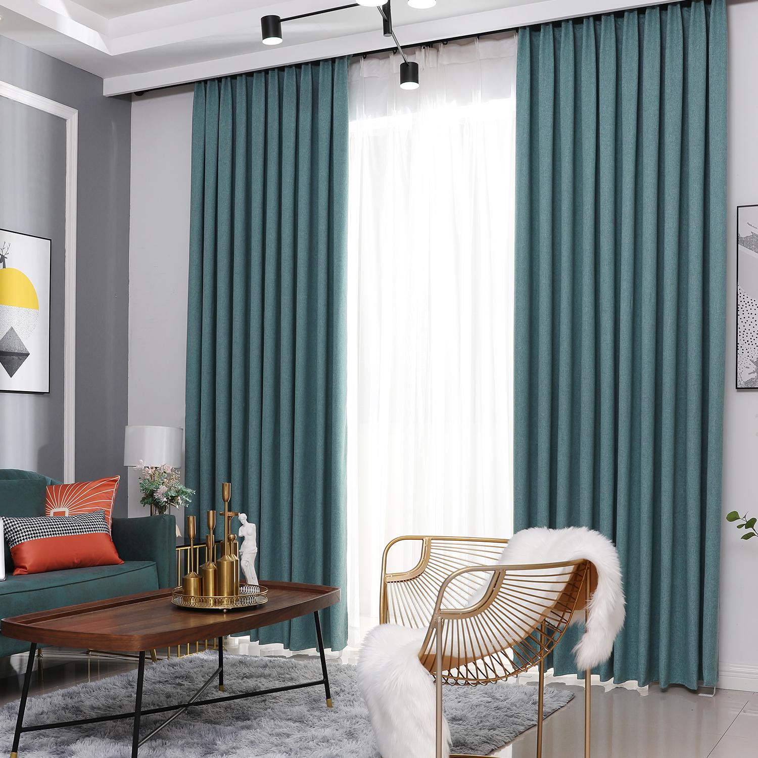 Topfinel Alpaca Fibra de color liso cortinas opacas para sala de estar