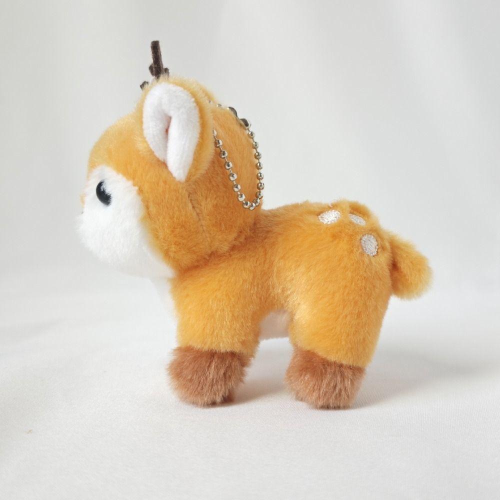 Fawn Keychain Stuffed Deer Keychain Key Ring Pendant Fluffy Elk Doll Deer Plush Toy  Hanging Decor