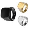 ღამის კლუბი Punk Square Men Smooth Band Wide Finger Ring სამკაულები დაბადების დღე