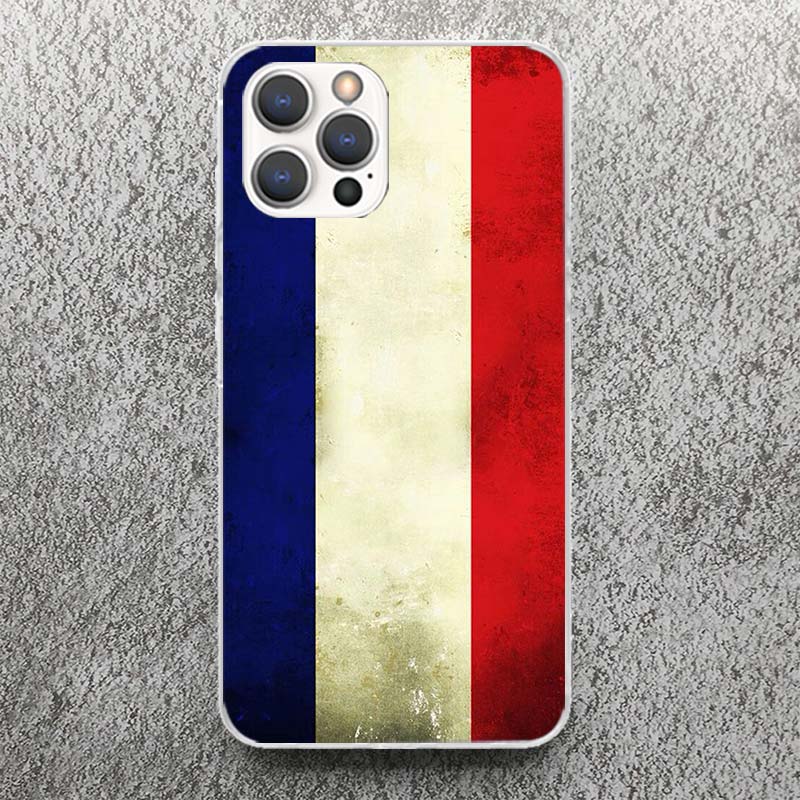 

France Flag Print Soft Case for iPhone 17 Air 16 16E 15 14 Plus 13 Mini 12 11 Pro Max Phone Shell SE 7 8 Pattern Cover for iPhon iPhone 15 Pro Max