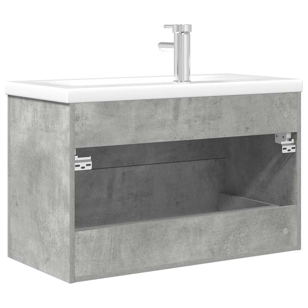 2 Piece Bathroom Furniture Set Concrete Grey Particleboard