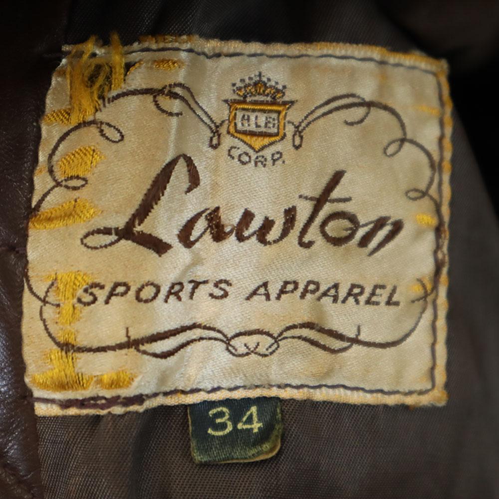Lawton 40s Vintage U-shape leather jacket 34 Brown TALON ZIP Men's Used
