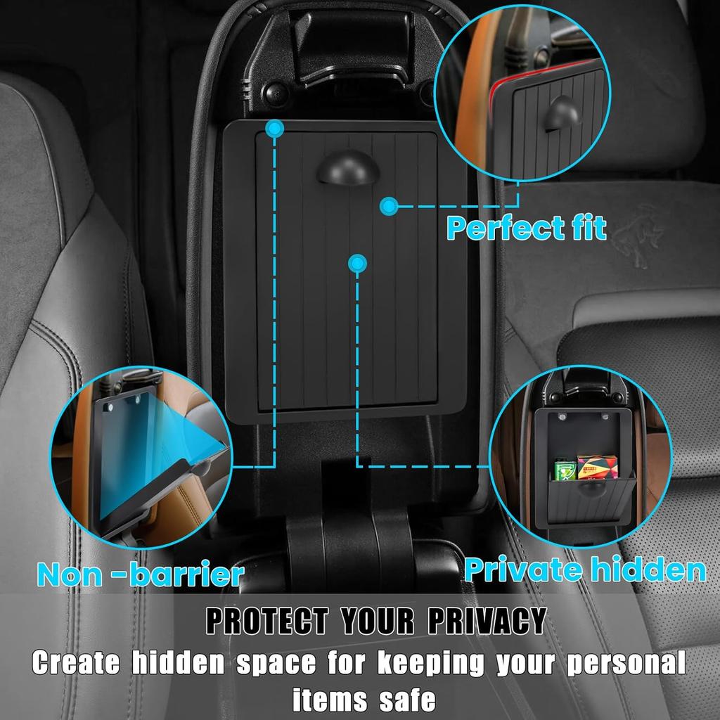 2PCS Center Console Organizer Compatible with -2026 Ford Bronco Sport/ -2026 Ford Escape Armrest Storage Tray ert Hidden Storage Box Interior