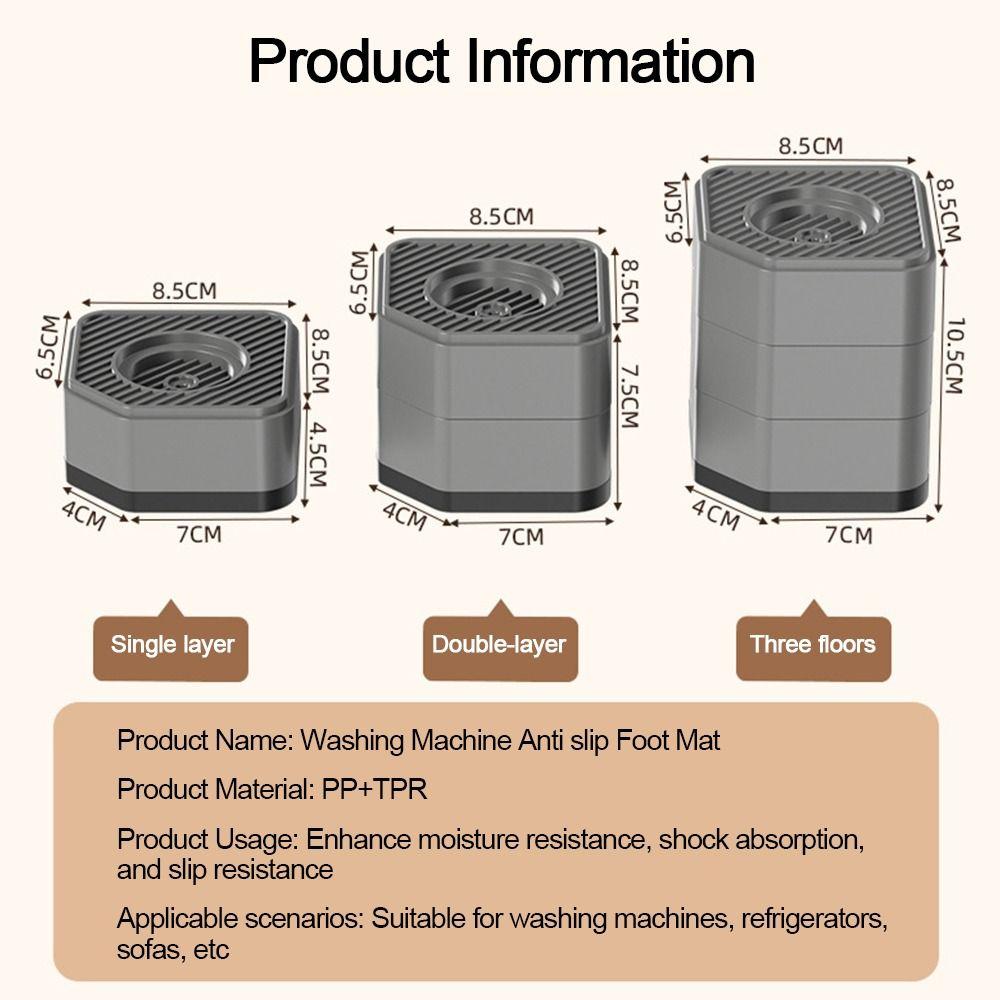 4pcs Set Height Extenders Washer and Dryer Pedestals Anti Slip Foot Pads  for Washing Machine