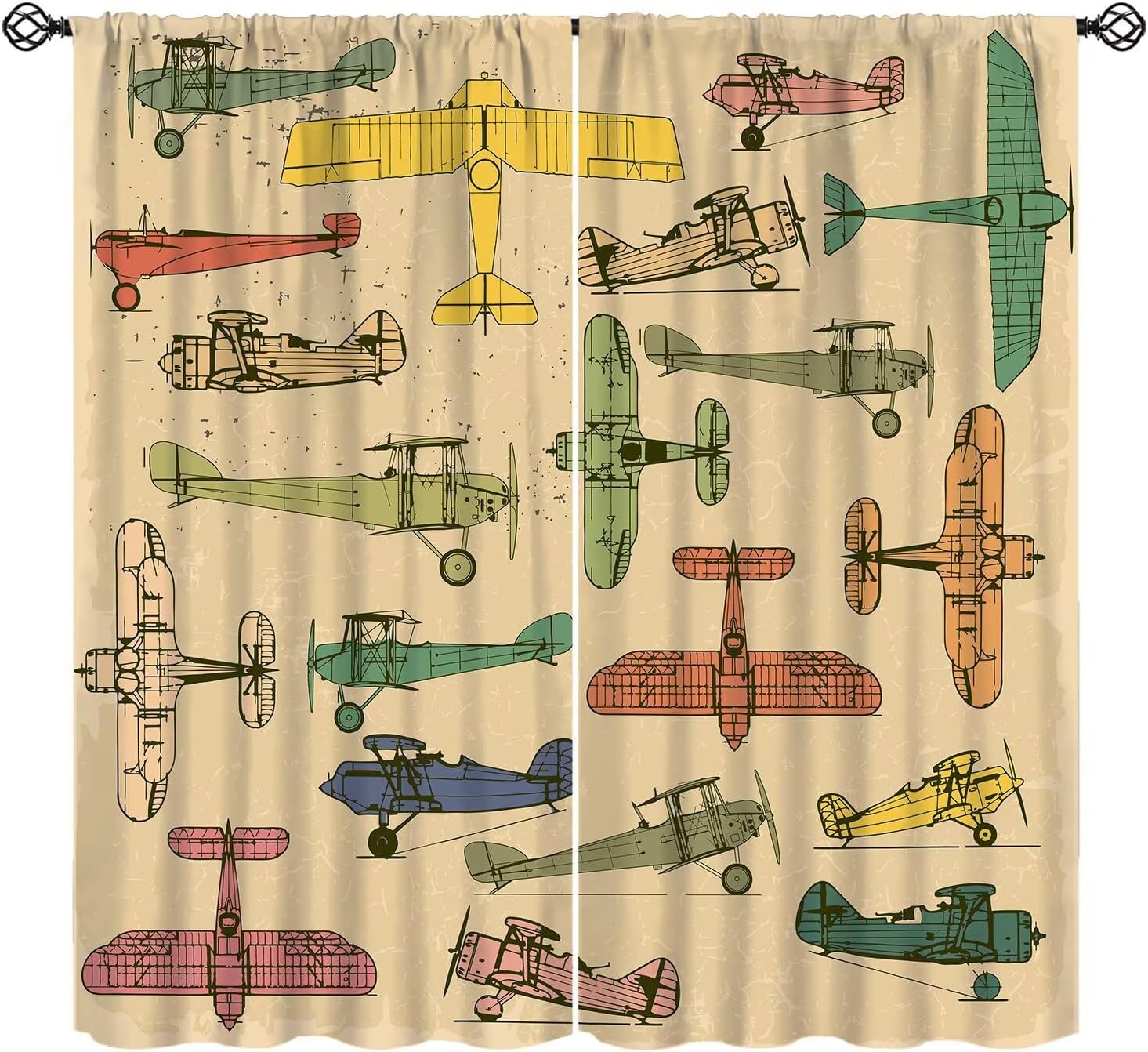 

Funny Education Alphabet Abc Curtains,Cartoon Kids Learning Letters Watercolor Decor Rod Pocket Window Treatments For Boy Baby 53x116CM-2PC