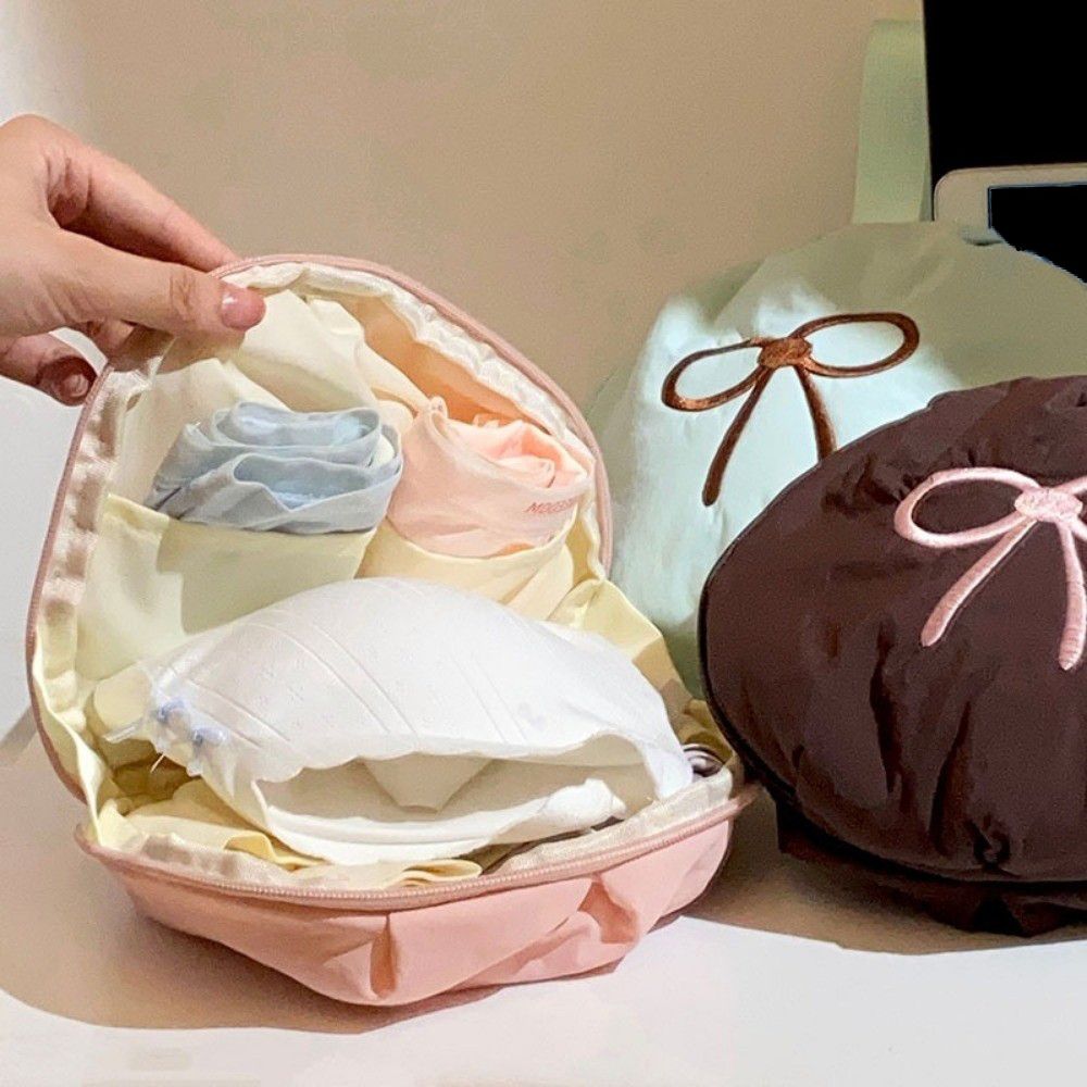 Zipper Closure Lingerie Pouch Korean Style Bra Sock Organizer Intimate Clothes Bag Travel Storage