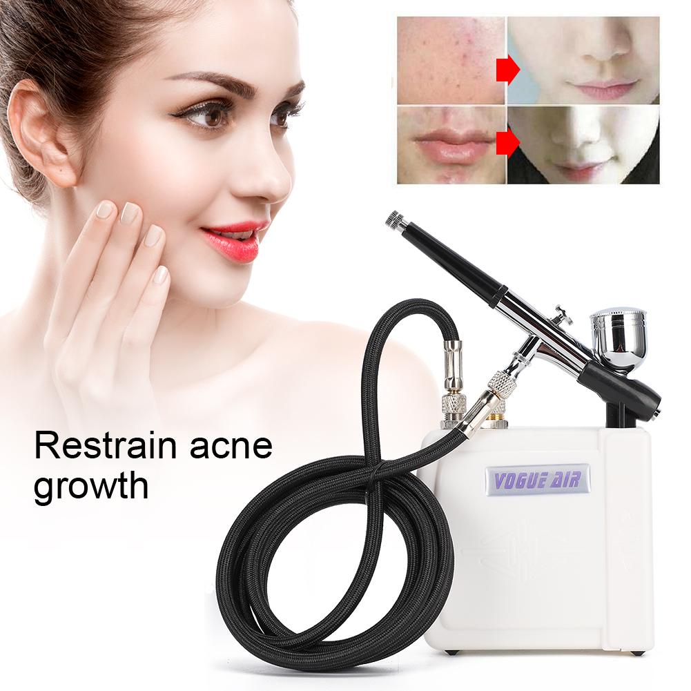 Airbrush Makeup Kit Spray Gun Beauty Airbrush Kit for Beauty Salon Home WhiteEU Plug 220V