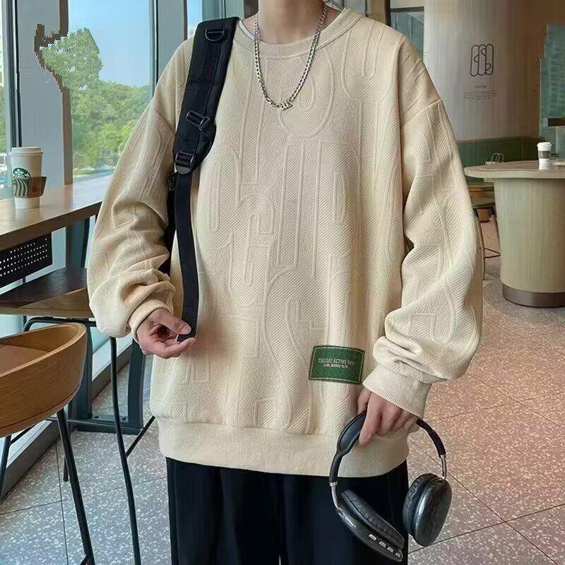 "2022 Mládežnická móda Volný svetr – Trendy pulovr s kulatým výstřihem ve stylu Hongkongu pro muže, Ideální na podzim a zimu"