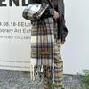 Autumn and winter new Maillard plaid scarf women's extended versatile high-end warm thickened scarf