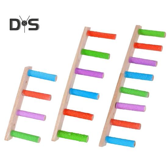 4/6/8 Steps Parrot Ladder Nature Wooden Birds Climbing Ladder Parakeet Play Exercise Stand Perch Birds Cage Accessories for Budgies Peony Parrots