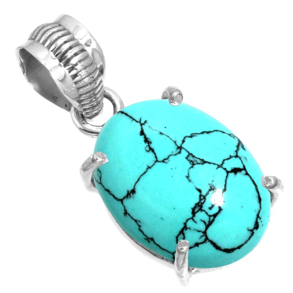 925 Sterling Silver Pendant Women Gemstone Handmade Jewelry Friendship Day Gift Blue Green Purple Copper Turquoise Pearl Lapis Mother Of Pearl