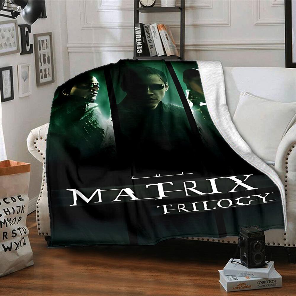 1 Stück Matrix Trilogie Flanelldecke Weiche Warme Decke für Zuhause, Büro, Reisen, Ganzjahres Gemütliche Bettwäsche GeschenkL1089