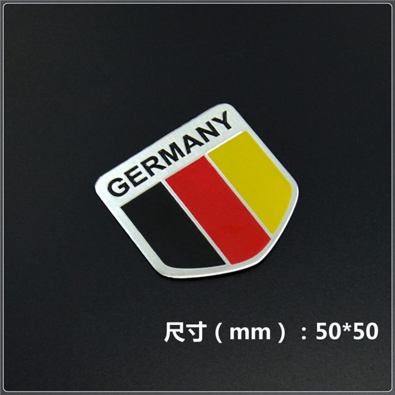 National flag decorative sticker German metal car sticker GERMANY aluminum label map sticker Sline fender side sticker