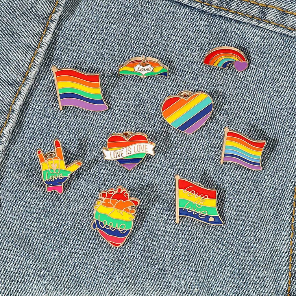 Progress Pride Pins, Pride Pins, Rainbow Enamel Pins, Rainbow Breast Pins