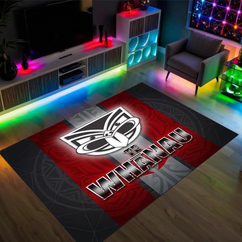 Wigan Warriors Design Crystal Velvet Carpet Cozy Non?Slip Printed Rug For Bedroom Living Room Entrance